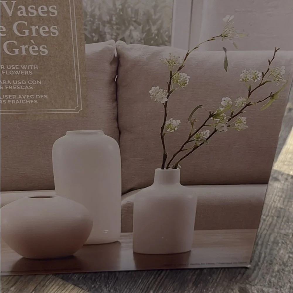 Stoneware Vases Set - white